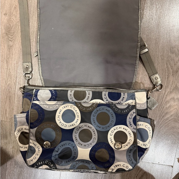 Coach Blue and Gray Circle Pattern Crossbody Bag - Picture 7 of 8